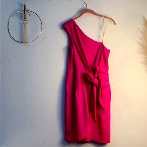 BCBG fuchsia one shoulder dress NWT